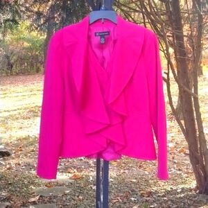 INC- Viva Magenta ruffled blazer with zip vest barbiecore  luxury size large
